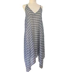 Handkerchief Style Women Dress Striped Sleeveless Swimsuit Bathing Suit Cover Up